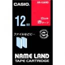 CASIO XR-12ARD ネームランド用白文字テープ 12mm 赤/白文字