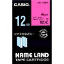 CASIO XR-12FPK ネームランド用蛍光色テープ 12mm 蛍光ピンク/黒文字