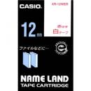 CASIO XR-12WER ネームランド用スタンダードテープ 12mm 白/赤文字