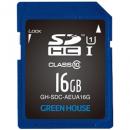 グリーンハウス GH-SDC-AEUA16G データ復旧サービス付 SDHCメモリーカード UHS-I クラス10 16GB