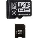 グリーンハウス GH-SDMRHC16G4 microSDHCカード（アダプタ付属） 16GB Class4