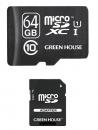 グリーンハウス GH-SDMRXC64GU microSDXCカード(アダプタ付) 64GB UHS-I クラス10