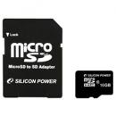Silicon Power(シリコンパワー) SP016GBSTH010V10-SP microSDHCカード 16GB (Class10) 　5年保証 (SDHCアダプター付)