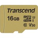 Transcend TS16GUSD500S microSDHCカード Class10 UHS-I U3 V30 MLC搭載 16GB (SDカード変換アダプタ付き)