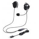 ELECOM HS-EH02UBK 有線ヘッドセット/耳掛け型/USB/両耳/ブラック