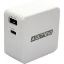 ADTEC APD-A065AC-WH Power Delivery対応 GaN AC充電器/65W/USB Type-A 1ポート Type-C 1ポート/ホワイト