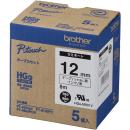 brother HGe-M931V HGeテープ ラミネートテープ（銀マット/黒字）12mm 長さ8m 5本パック
