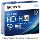 Sony 10BNR2VJPS6 ビデオ用BD-R 追記型 片面2層50GB 6倍速 ホワイトワイドプリンタブル 10枚パック