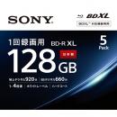 Sony 5BNR4VAPS4 日本製 ビデオ用BD-R XL 追記型 片面4層128GB 4倍速 ホワイトワイドプリンタブル 5枚パック