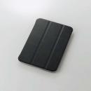 ELECOM TB-A21SWV2BK iPad mini 第6世代(2021年モデル)用フラップケース/背面クリア/ソフトレザー/2アングル/ブラック