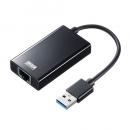 サンワサプライ USB-CVLAN3BKN USB3.2-LAN変換アダプタ（USBハブポート付・ブラック）