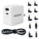ADTEC APD-A065AC-wM-WH Power Delivery対応 GaN AC充電器/65W/USB Type-A 1ポート Type-C 1ポート/ホワイト & マルチプラグケーブルセット