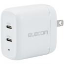 ELECOM MPA-ACCP25WH AC充電器/USB充電器/USB Power Delivery対応/合計40W/USB-C 2ポート/スイングプラグ/ホワイト