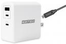 ADTEC APD-A105AC2-wC-WH Power Delivery対応 GaN AC充電器/105W/USB Type-A 1ポート Type-C 2ポート/ホワイト & Type-C to Cケーブルセット