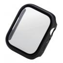 ELECOM AW-21AFCGBK Apple Watch series7 45mm用フルカバーケース/プレミアムガラス/高透明/ブラック