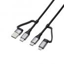 ELECOM MPA-AMBCC10BK 4in1 USBケーブル/USB-A+USB-C/Micro-B+USB-C/USB Power Delivery対応/1.0m/ブラック