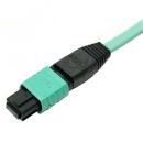 エイム電子 AFP-MPO/MPO-10G-50-30-12C 光ファイバーケーブル12芯 両端MPO OM3 マルチモード 50/125 Type-B配線 30m アクア