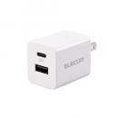 ELECOM MPA-ACCP36WH AC充電器/USB充電器/USB Power Delivery準拠/20W/USB-C1ポート/USB-A1ポート/スイングプラグ/ホワイト