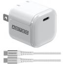 ADTEC APD-V033C-wC-WH Power Delivery対応 AC充電器/33W/USB Type-C 1ポート/ホワイト & Type-C to Cケーブルセット
