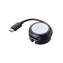 ELECOM MPA-AWMCQBK Apple Watch磁気充電ケーブル/高速充電対応/巻き取りタイプ/USB Type-C/ブラック