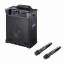 サンワサプライ MM-SPAMP14 ワイヤレスマイク付き拡声器スピーカー（バッテリー内蔵・ワイヤレスマイク2本対応）