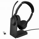 Jabra 25599-999-989 Jabra 無線ヘッドセット USB-A 両耳 MS認定 充電スタンド付「Jabra Evolve2 55 Link380a/390a MS Stereo Stand」