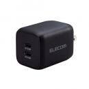 ELECOM MPA-ACCP4365BK AC充電器/USB充電器/USB Power Delivery対応/PPS対応/Quick Charge 3.0対応/65W/USB-C2ポート/スイングプラグ/ブラック