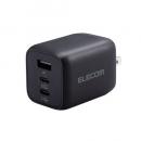 ELECOM MPA-ACCP4465BK AC充電器/USB充電器/USB Power Delivery対応/PPS対応/65W/USB-C2ポート/USB-A1ポート/スイングプラグ/ブラック