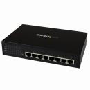 StarTech.com IES81000POE 8ポートギガビット(1000Base-T)対応アンマネージスイッチ 7ポートPoE給電(Power over Ethernet)対応スイッチングハブ