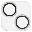 ELECOM PM-A23AFLLP1SVG iPhone 15/iPhone 15 Plus用カメラレンズカバー/ガラス/&Me/グリッター仕様/シルバー