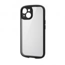 ELECOM PM-A23ATSLFCKBK iPhone 15用ハイブリッドケース/TOUGH SLIM LITE/フレームカラー/背面クリア/極限保護/ブラック