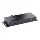 StarTech.com 5G4AINDNP-USB-A-HUB USBハブ/USB3.0(5Gbps)接続/(4xUSB-A)/産業用メタル筐体/DINレール・壁面設置対応
