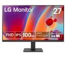 LG 27MR400-B 液晶ディスプレイ 27型/1920×1080/Dsub15pin、HDMI/ブラック/スピーカー：なし/フルHD/IPS/LED/ブルーライト低減/フリッカーセーフ/液晶パネル・バックライト3年保証