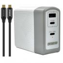 ADTEC APD-A140AC2-wC24-WH Power Delivery 3.1対応 GaN AC充電器/140W/USB Type-C 2ポート Type-A 1ポート/ホワイト & Type-C to Cケーブルセット