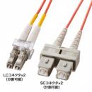 サンワサプライ HKB-LCSC5-20N メガネ型光ファイバケーブル（マルチ50μm、LC×2-SC×2、20m）