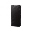 ELECOM PM-S241PLFUCB AQUOS wish4 (SH-52E)用レザーケース/手帳型/UltraSlim/薄型/磁石付き/カーボンブラック