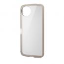 ELECOM PM-S241TSLFCBE AQUOS wish4 (SH-52E)用ハイブリッドケース/TOUGH SLIM LITE/フレームカラー/背面クリア/ストラップシート付属/カフェオレ