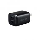 ELECOM MPA-ACCP9430BK AC充電器/USB充電器/USB PD対応/30W/USB-C×2/スイングプラグ/ブラック