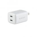 ELECOM MPA-ACCP9430WH AC充電器/USB充電器/USB PD対応/30W/USB-C×2/スイングプラグ/ブラック