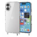 ELECOM PM-A24AHVCKSHCR iPhone 16用ハイブリッドケース/ストラップホール付き/クリア