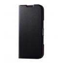ELECOM PM-A24APLFUBK iPhone 16用レザーケース/手帳型/UltraSlim/薄型/磁石付き/ブラック