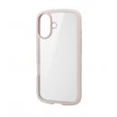 ELECOM PM-A24ATSLFCPN iPhone 16用ハイブリッドケース/TOUGH SLIM LITE/フレームカラー/背面クリア/ストラップシート付属/ピンク