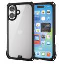 ELECOM PM-A24AZEROFCBK iPhone 16用ハイブリッドケース/ZEROSHOCK/フレームカラー/背面クリア/ブラック