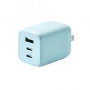 ELECOM MPA-ACCP4465BU AC充電器/USB充電器/USB Power Delivery対応/PPS対応/65W/USB-C2ポート/USB-A1ポート/スイングプラグ/&me/ペールブルー