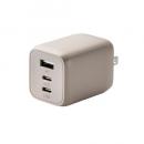ELECOM MPA-ACCP4465GB AC充電器/USB充電器/USB Power Delivery対応/PPS対応/65W/USB-C2ポート/USB-A1ポート/スイングプラグ/&me/グレージュ