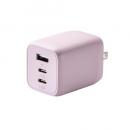 ELECOM MPA-ACCP4465PU AC充電器/USB充電器/USB Power Delivery対応/PPS対応/65W/USB-C2ポート/USB-A1ポート/スイングプラグ/&me/ラベンダー