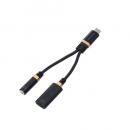ELECOM MPA-C35DSPDBK 音声変換ケーブル/高耐久/USB Type-C to 3.5mmステレオミニ端子/DAC搭載/ハイレゾ対応/給電ポート付き/USB PD対応/ブラック