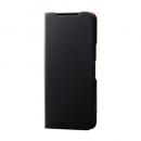 ELECOM PM-F243PLFUBK らくらくスマートフォン a/らくらくスマートフォン Lite(MR01)用レザーケース/手帳型/UltraSlim/薄型/磁石付き/ブラック