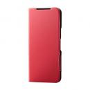 ELECOM PM-F243PLFURD らくらくスマートフォン a/らくらくスマートフォン Lite(MR01)用レザーケース/手帳型/UltraSlim/薄型/磁石付き/レッド