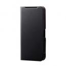 ELECOM PM-S244PLFUBK AQUOS sense9(SH-53E)用レザーケース/手帳型/UltraSlim/薄型/磁石付き/ブラック